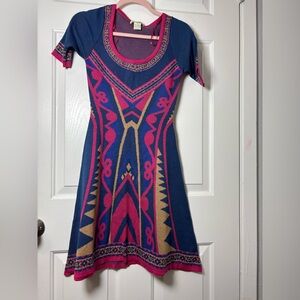 Flying Tomato Aztec Print Scoop Neck Sweater Dress Size Small